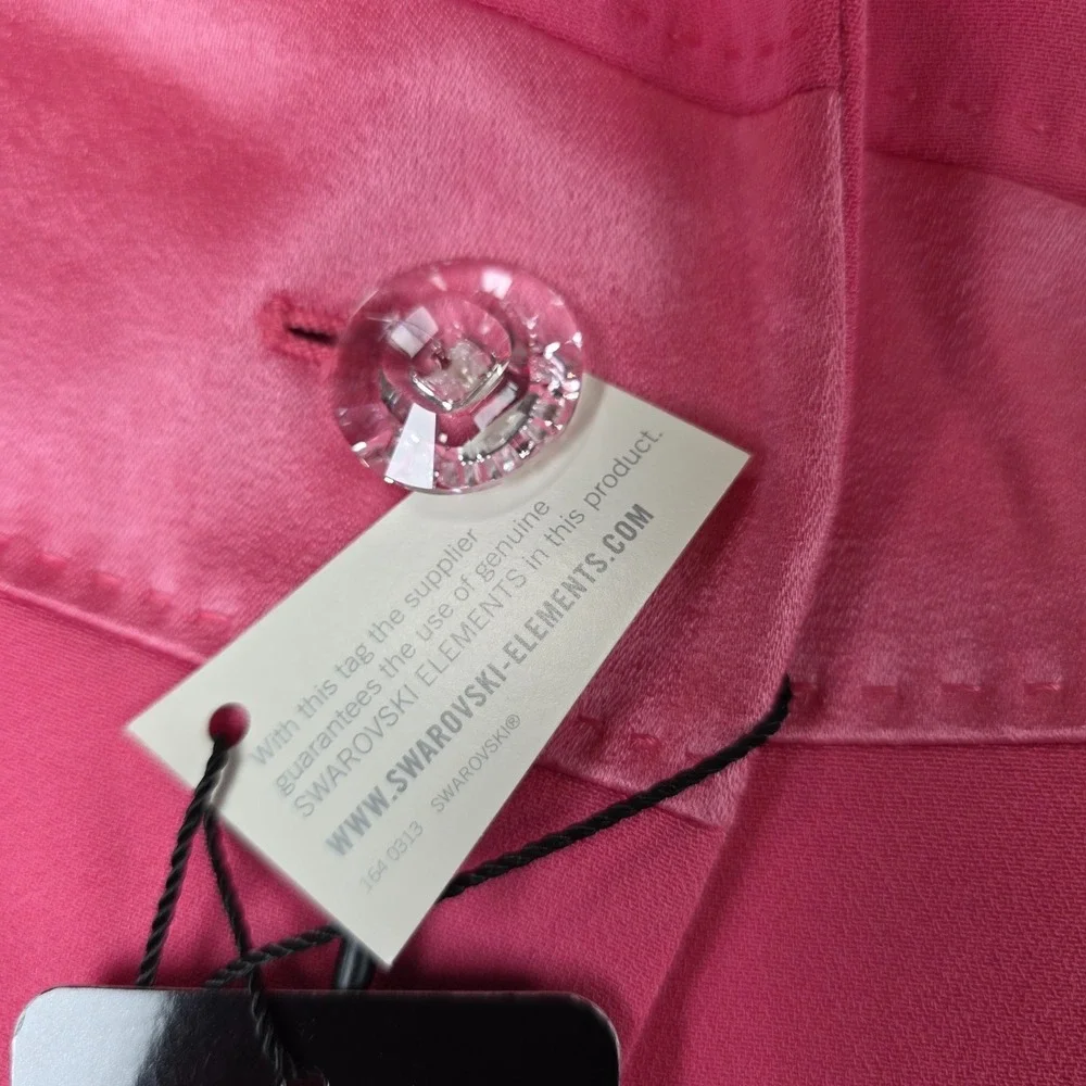 Escada Bergrid Blazer Womens US 12 EU 44 Pink Swarovski Crystal Button NWT - Picture 5 of 13